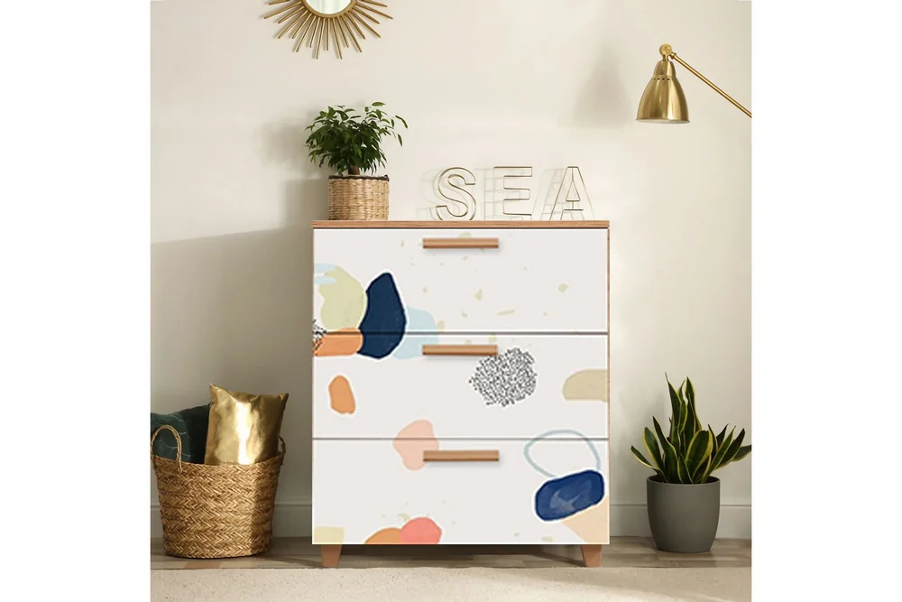 Leva Kommode 80x95 cm Brun/Hvit v:8696100