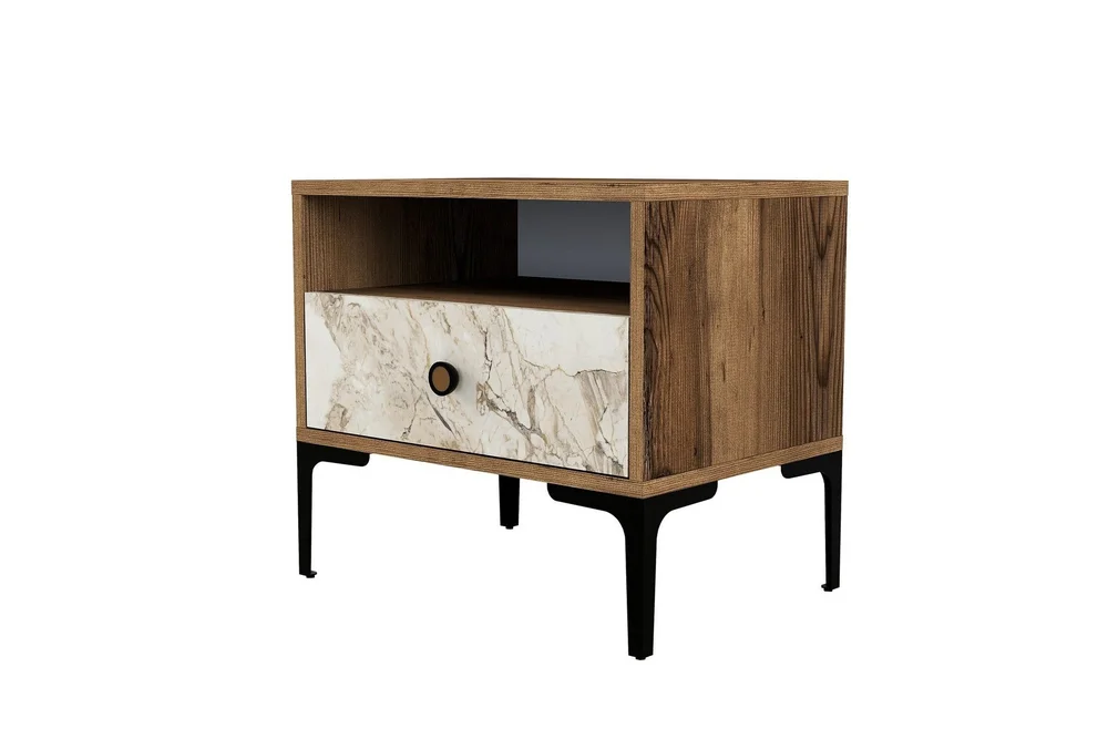 Ameias Nattbord 56×40 cm Brun/Hvit v:4965623 Ameias Nattbord 56×40 cm Brun/Hvit v:4965623