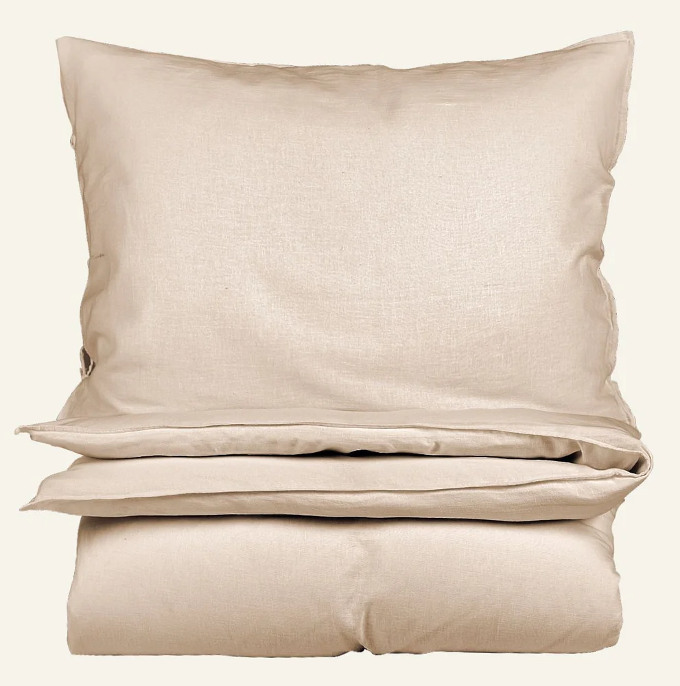 Lin & bomull sengesett natur - 140x220 cm v:1930432