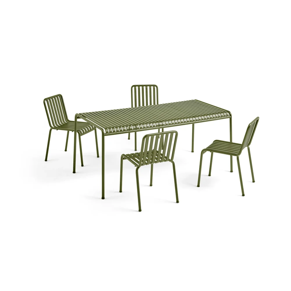Palissade spisegruppe 4 stoler 170x90 cm - Olive" v:6702141