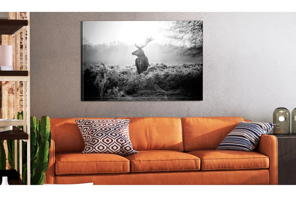 Tavle Black And White Deer 120X80 v:3742706