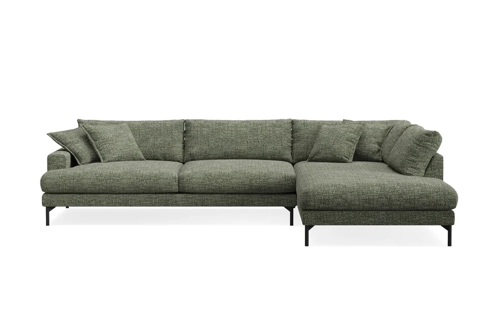 Menard Premium 5-seters høyrevendt L-formet dyp sjeselongsofa i chenille v:9318382