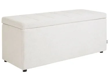 Fotskammel med oppbevaring OREM Off white v:4531693