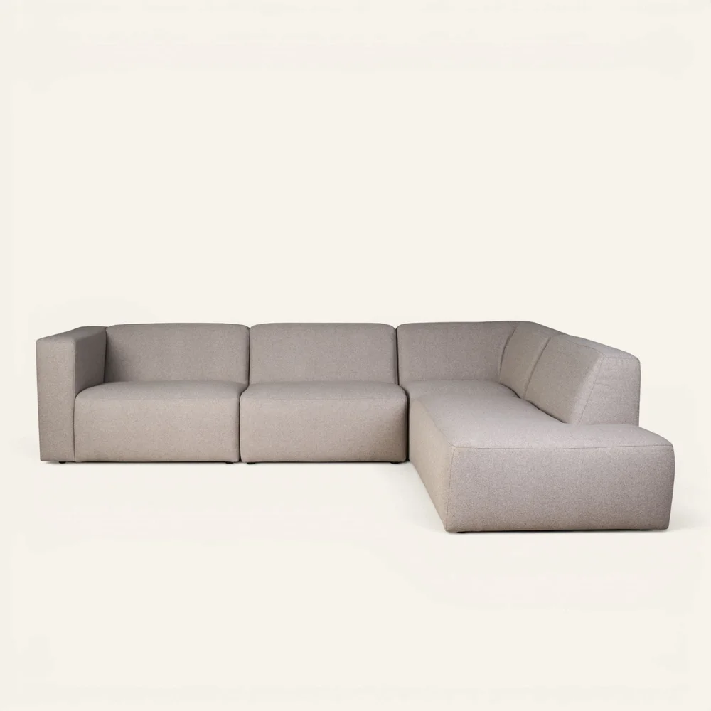 Modulsofa 4 deler åpen ende høyre beige - 293x227x73 cm v:1640334