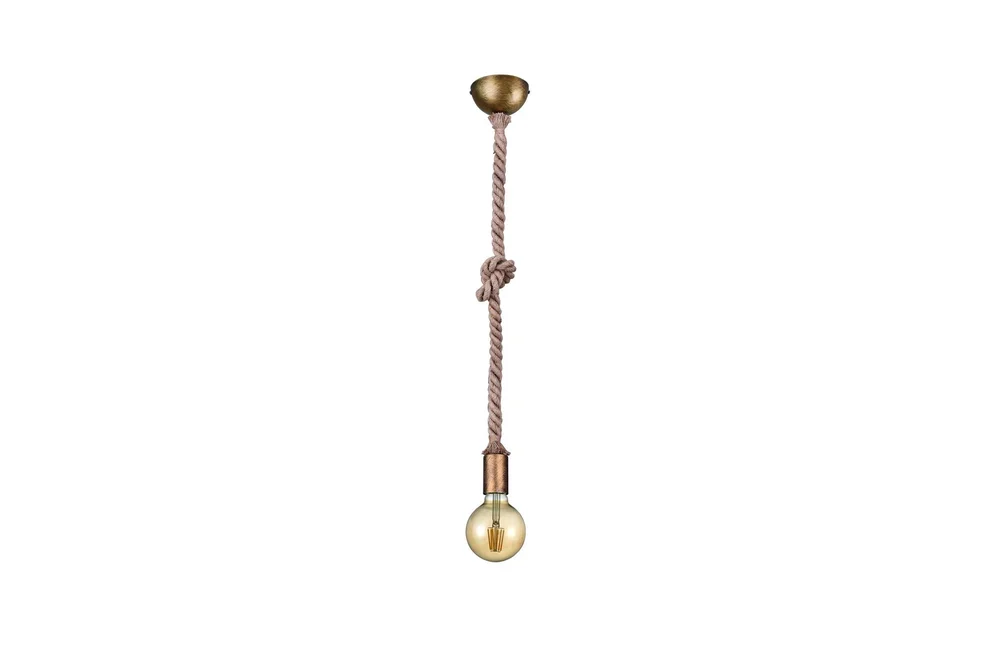 Rope Pendellampe E27 Antikk Messing v:6536874
