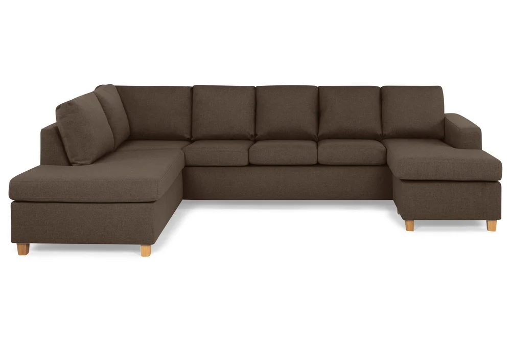 Crazy 5-seters Venstrevendt U-formet Sofa med Divan og Sjeselong i Stoff v:7842117