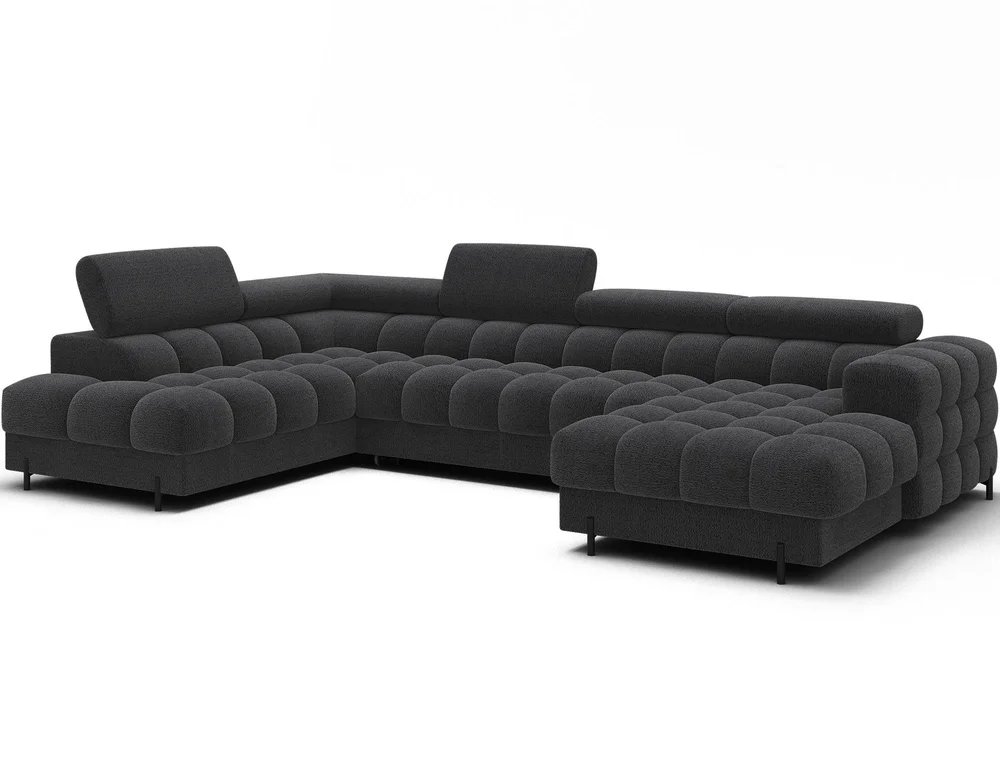Feraria 6-seters Bubblig sovesofa med divan og sjeselong, oppbevaring Venstre v:4139370