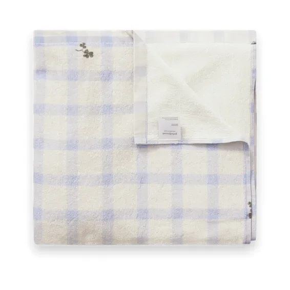 Gingham Sorrel Blue Terry badehåndkle v:9093966 Gingham Sorrel Blue Terry badehåndkle v:9093966