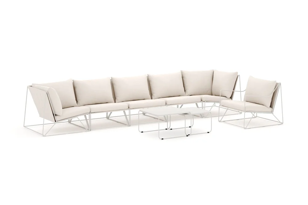 Usteryd utendørs rett 6-seters sofa med lenestol v:7786665 Usteryd utendørs rett 6-seters sofa med lenestol v:7786665