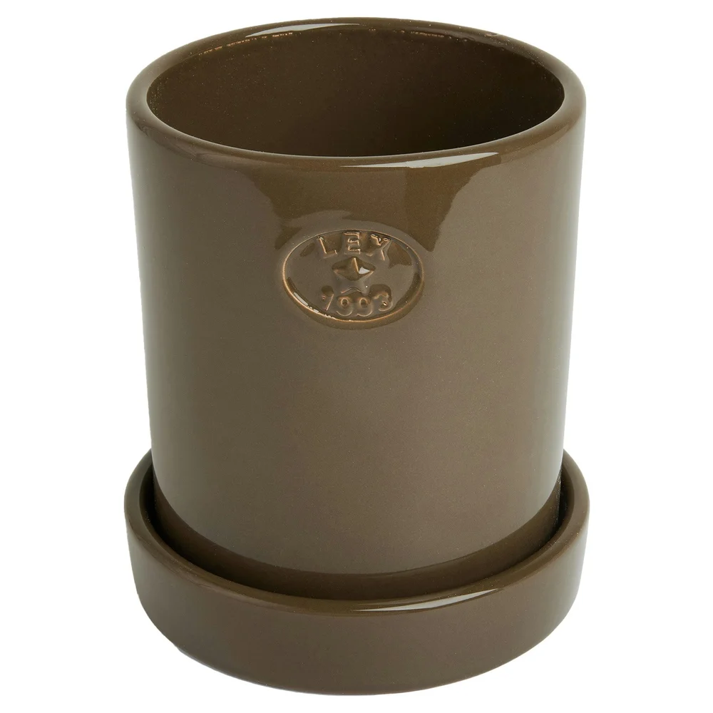 Krukke Med Tallerken H18 cm, Taupe v:6284940 Krukke Med Tallerken H18 cm, Taupe v:6284940