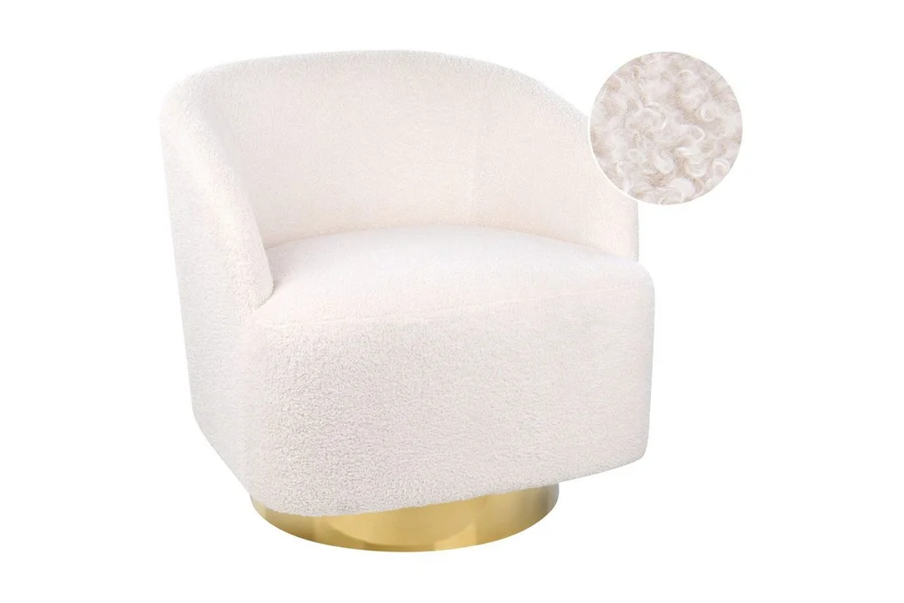 Loungefåtölj Vit, Guld v:5441199