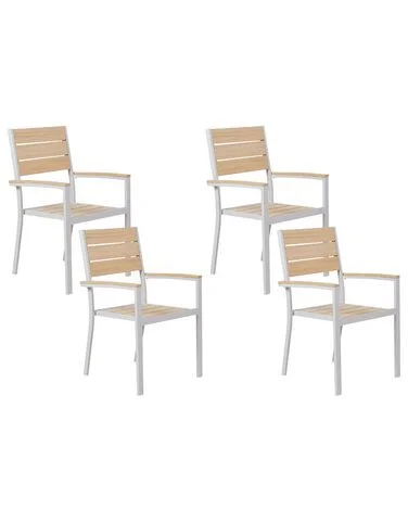 Sett med 4 hagestoler PRATO Beige v:8709880
