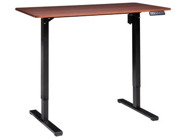 Elektrisk justerbart skrivebord TAVARES 120 cm 60 cm Brun/svart v:6024761 Elektrisk justerbart skrivebord TAVARES 120 cm 60 cm Brun/svart v:6024761