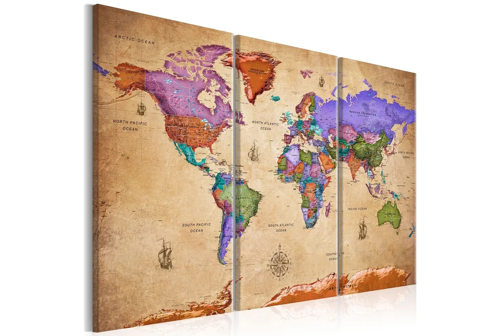 Bilde Colourful Travels 3 Parts 90x60 v:7655918