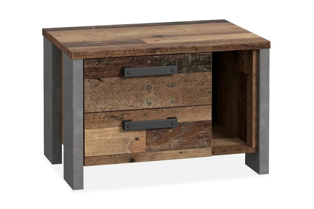 Cadle Nattbord 62 cm med Oppbevaring 2 Skuffer + Hylle v:3356701
