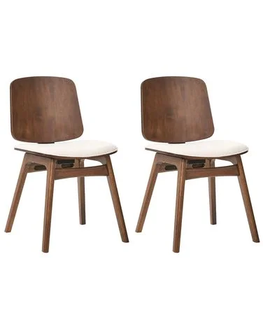 Sett med 2 spisestoler CHARLESTON Heltre Brun/lys beige v:6317477