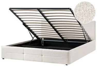 Seng med oppbevaring MASSOGNES Bouclé Off white 180 x 200 cm v:4862988