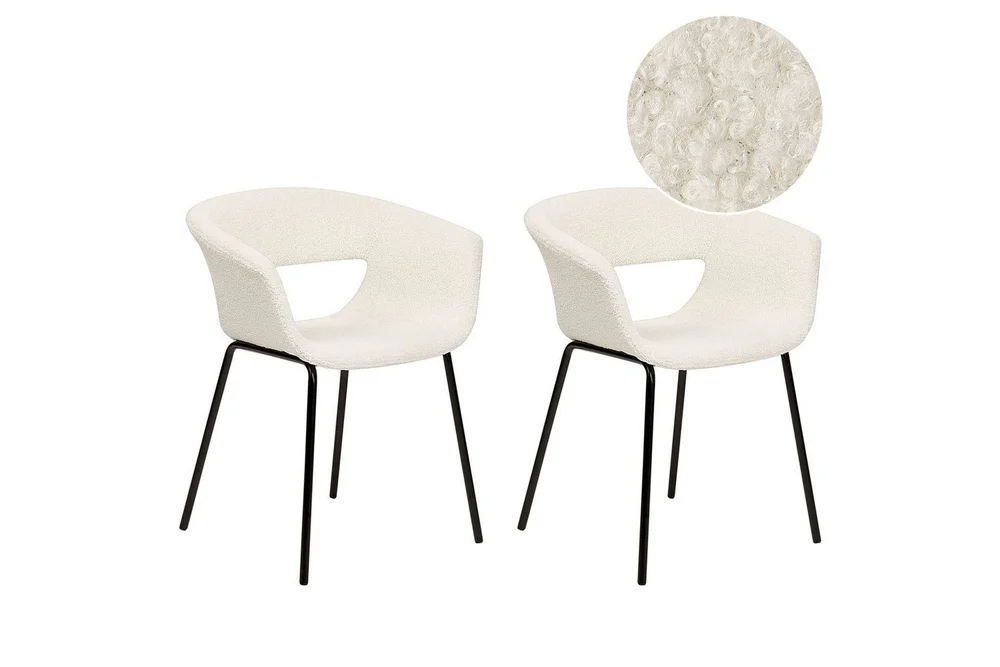 Matsalsstol Beliani Elma set om 2 Blå-Svart Off White v:7645285
