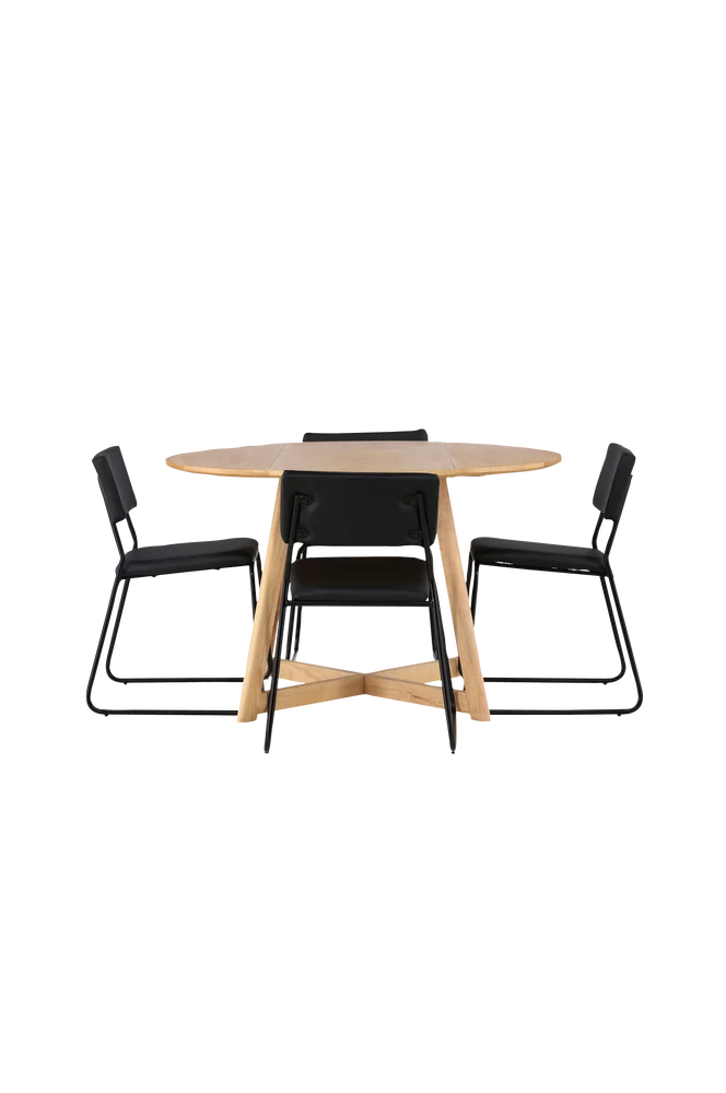 Spisegruppe Yadikon med 4 stk stoler Kenth – Brun m v:4294783 Spisegruppe Yadikon med 4 stk stoler Kenth – Brun m v:4294783
