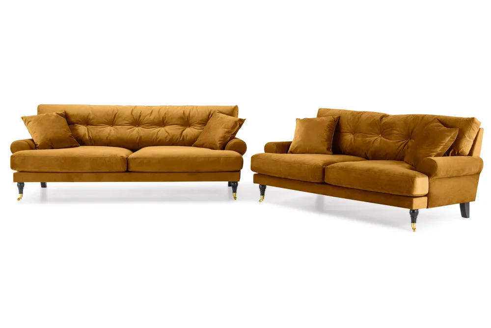Andrew Sofagruppe 3-seter + 2-seter Sofa + Lenestol + Fotskammel i Fløyel v:6228361 Andrew Sofagruppe 3-seter + 2-seter Sofa + Lenestol + Fotskammel i Fløyel v:6228361