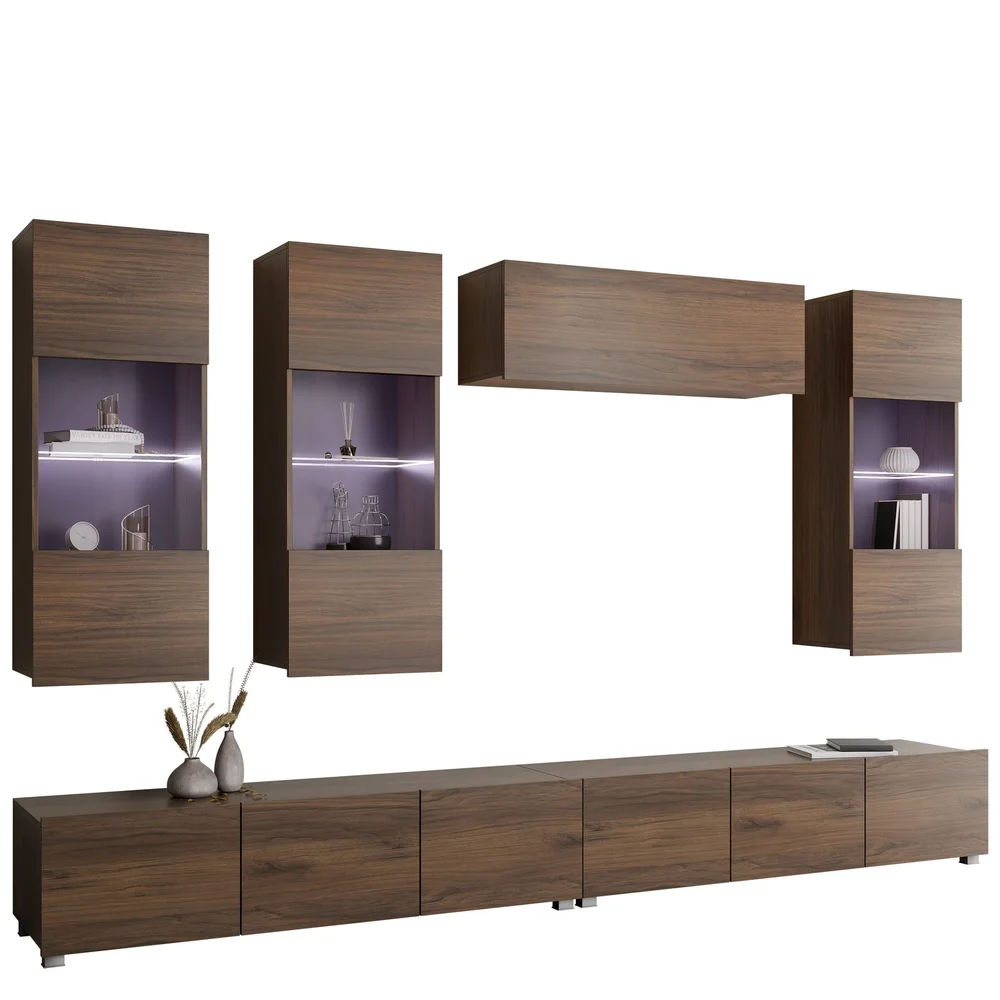 Tessan TV-veggseksjon med LED-belysning v:5640428