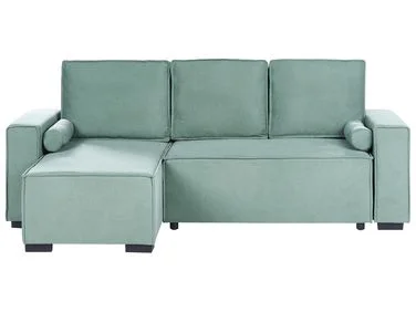 Hjørnesovesofa 3-seter EDANE Med oppbevaring Lysegrønn Høyrevendt v:1847299 Hjørnesovesofa 3-seter EDANE Med oppbevaring Lysegrønn Høyrevendt v:1847299