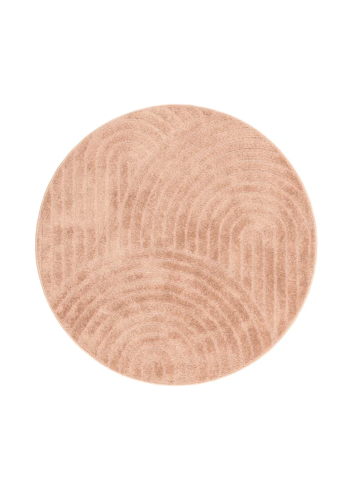 Maskinvevd teppe KM Home Genova Zen rund 240x240 cm Peach v:2402014
