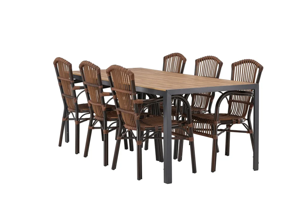 Break Spisegruppe 205 cm + 6 Galera Karmstoler v:2633034 Break Spisegruppe 205 cm + 6 Galera Karmstoler v:2633034