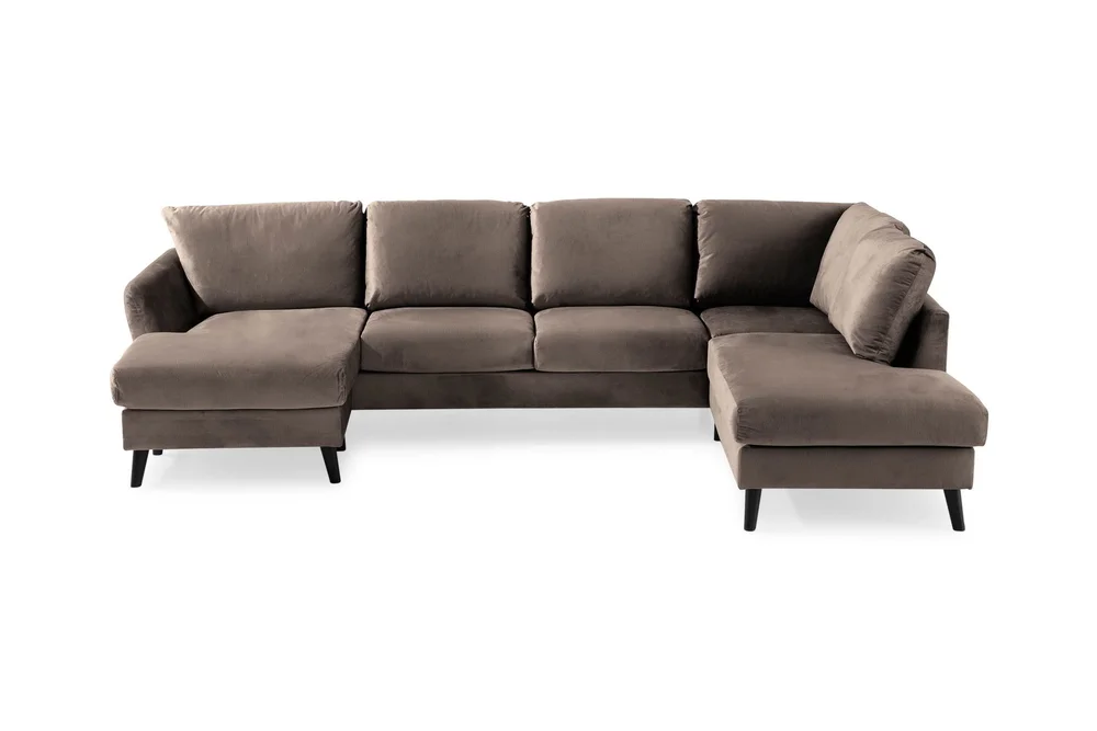 Trend 4-seters Høyrevendt U-formet Sofa med Divan og Sjeselong i Fløyel v:5934429 Trend 4-seters Høyrevendt U-formet Sofa med Divan og Sjeselong i Fløyel v:5934429