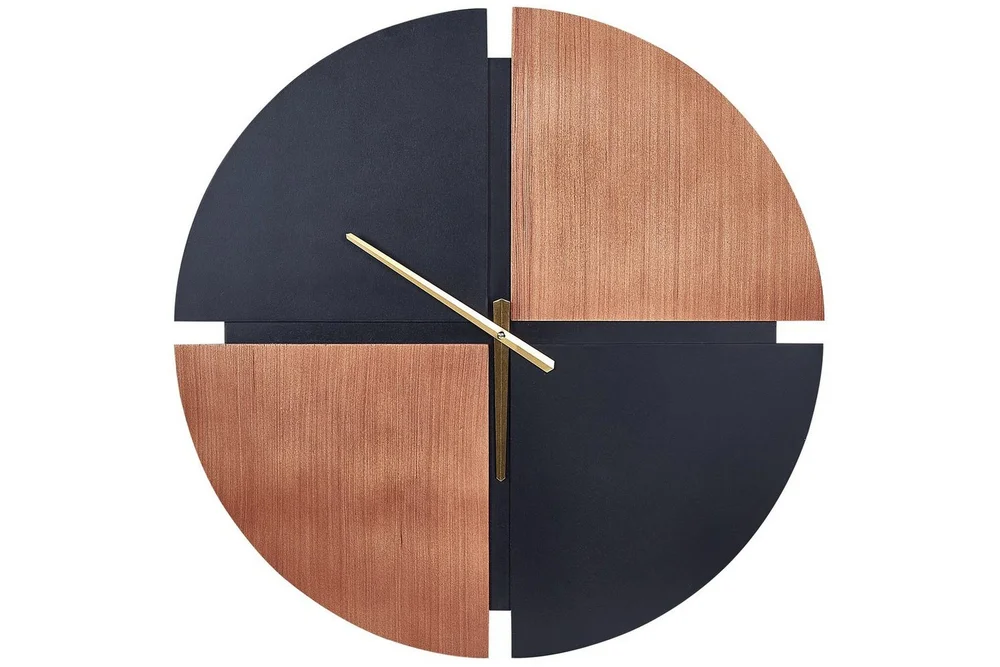 Väggklocka Beliani Aramon Light colored wood||Black v:8986169
