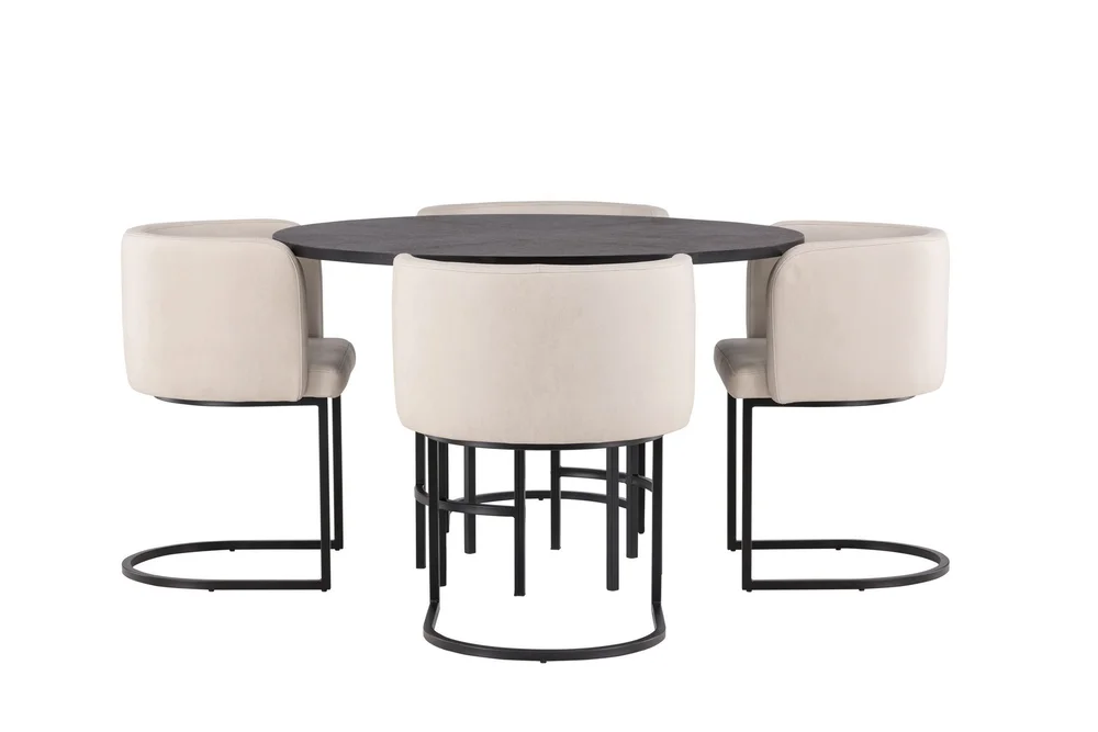 Copenhagen Spisegruppe 115 cm Rund med 4 Simrishman Stoler v:1673522
