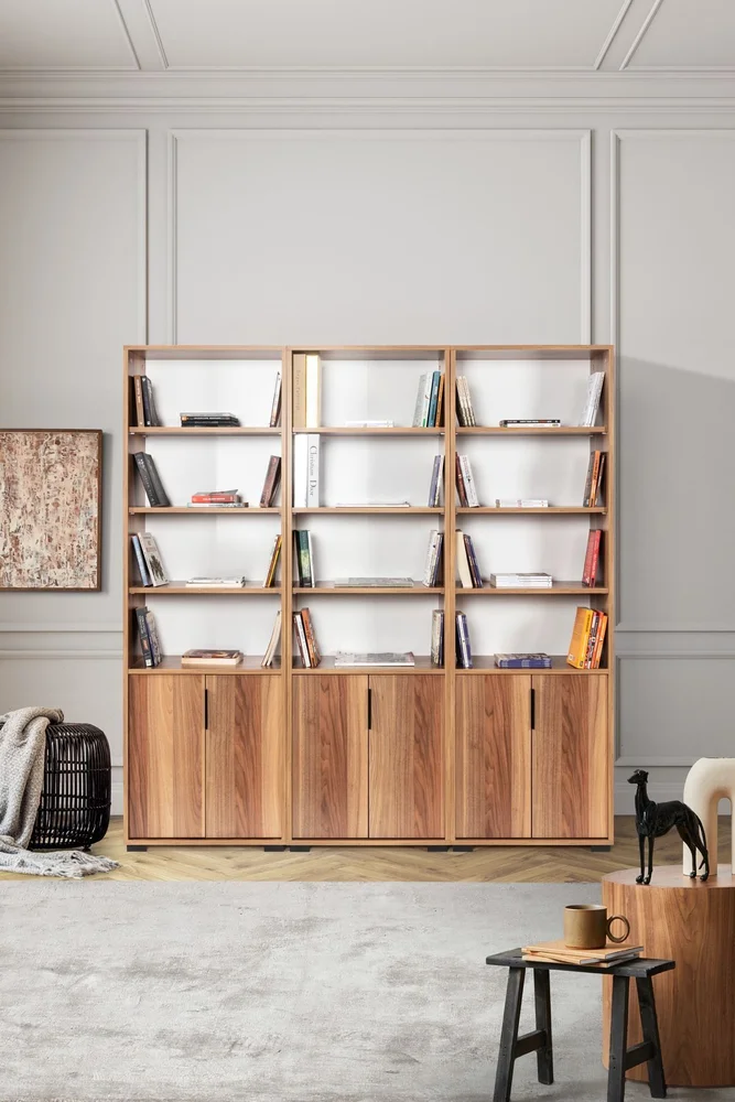 Bokhylle Hanah Home Evora Wide (180 x 187 x 30 cm) Valnøtt v:6861028