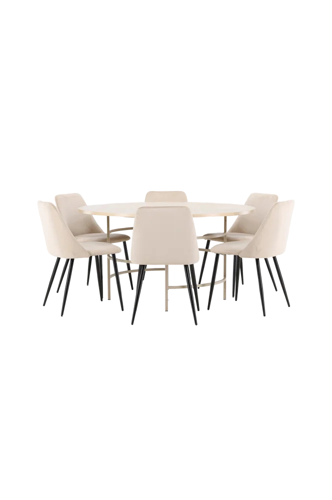 Spisebord Copenhagen med stol Night – Beige m v:2482256 Spisebord Copenhagen med stol Night – Beige m v:2482256