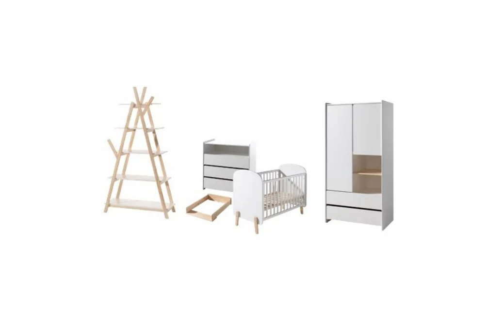 Baby Bed med kommode, stellebord, garderobe, bokhylle Kiddy 2-dører v:8724259 Baby Bed med kommode, stellebord, garderobe, bokhylle Kiddy 2-dører v:8724259