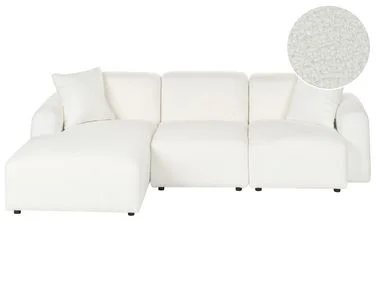 Modulær hjørnesofa 3-seter HEDE Bouclé Hvit Høyrevendt v:3017635 Modulær hjørnesofa 3-seter HEDE Bouclé Hvit Høyrevendt v:3017635