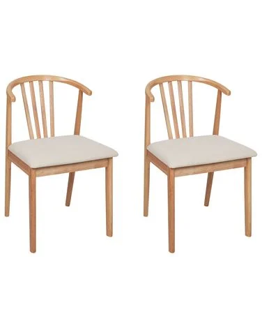 Sett med 2 spisestoler CRAIG Heltre Lysebrun/beige v:9511740