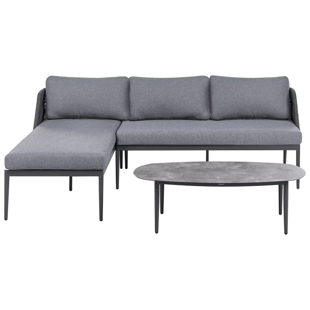 Hjørnesofa utendørs med bord 3-seter Leffe høyrevendt v:7817219