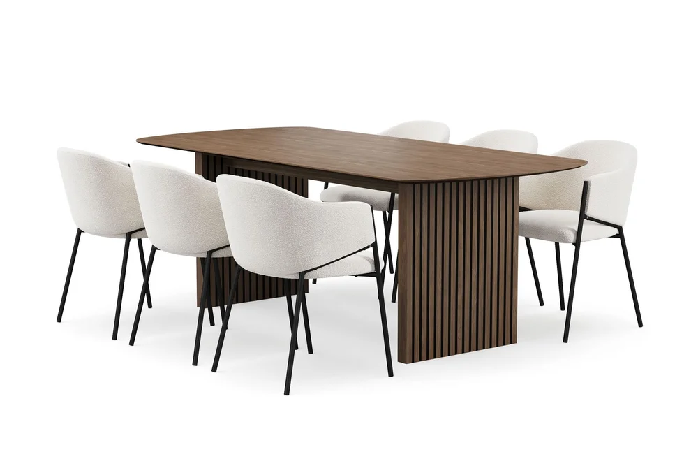 Richeto spisebord 210 cm med 6 Filip spisestoler v:9426956