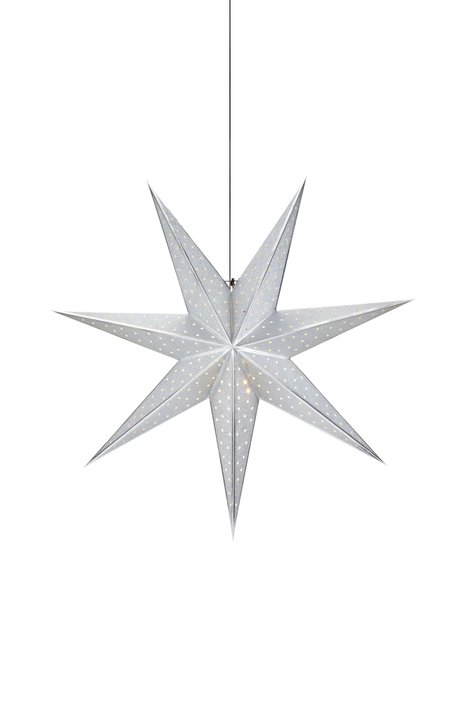 GLITTER Pendel Stjerne 75 cm – Sølv – Belysning | m v:3435055 GLITTER Pendel Stjerne 75 cm – Sølv – Belysning | m v:3435055