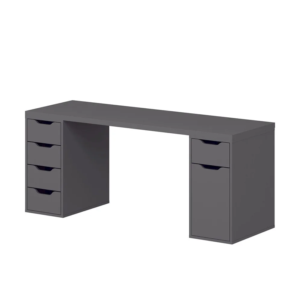 Skrivebord Kalune Design Alen 180 cm (180 x 75 x 60 cm) Antrasitt 5 skap v:1703292 Skrivebord Kalune Design Alen 180 cm (180 x 75 x 60 cm) Antrasitt 5 skap v:1703292