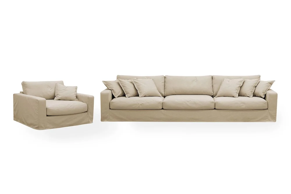 Valencia Extra Dyp 5-seters sofa + lenestol med avtakbart og vaskbart trekk v:2186358