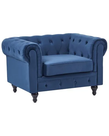 Lenestol CHESTERFIELD Fløyel Marineblå v:1476472 Lenestol CHESTERFIELD Fløyel Marineblå v:1476472
