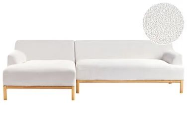 Hjørnesofa 3-seter SOSJO Bouclé Off white Høyrevendt v:663897 Hjørnesofa 3-seter SOSJO Bouclé Off white Høyrevendt v:663897