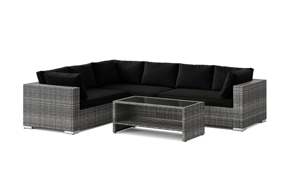 Bahamas L-formet utesofa venstre, 6-seters med bord og hylle v:2208488 Bahamas L-formet utesofa venstre, 6-seters med bord og hylle v:2208488