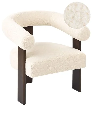 Lenestol ILBRO Bouclé Off-White/mørkebrun v:6314198 Lenestol ILBRO Bouclé Off-White/mørkebrun v:6314198