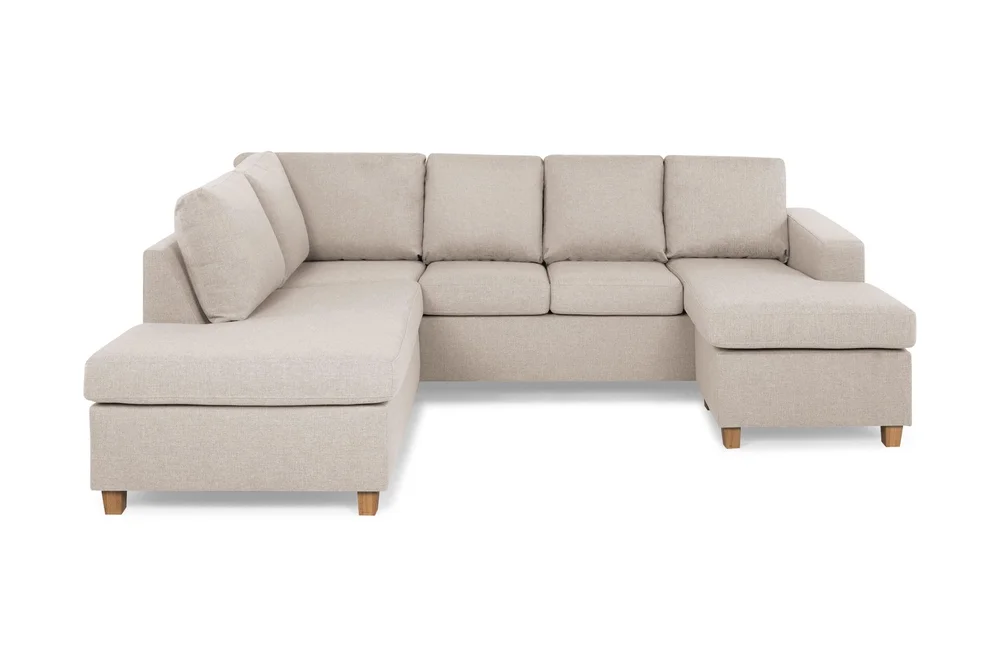 Crazy 4-seters Venstrevendt U-formet Large Sofa med Divan og Sjeselong i Stoff v:2917843