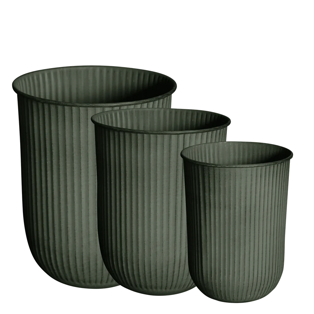 Out Stripe Krukker 3-pk, Grønn v:9085055 Out Stripe Krukker 3-pk, Grønn v:9085055