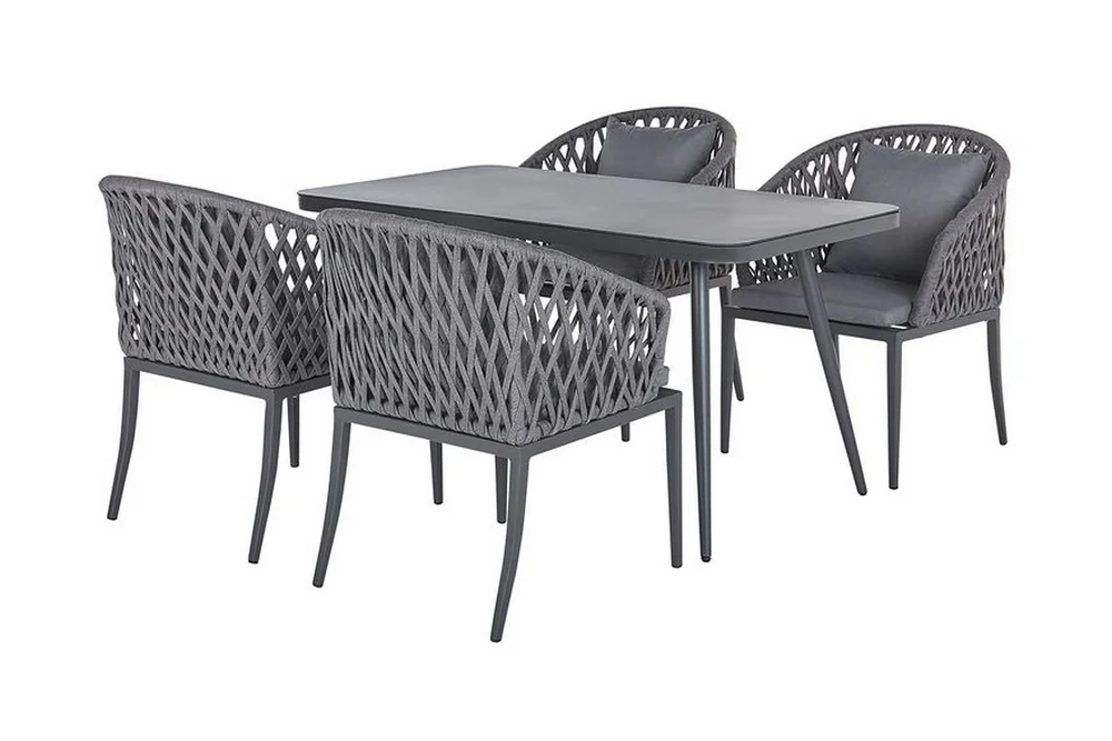 Hagemøbelsett aluminium grå LIPARI v:3681078