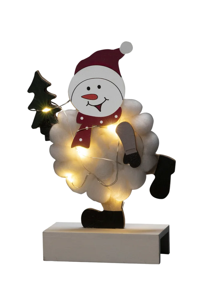 B/O Wood&Cotton Snømann 6 LED – Hvit – Belysning | m v:9664819