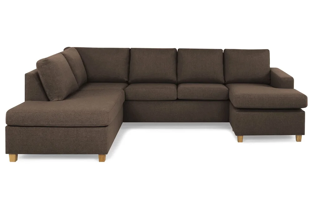 Crazy 4-seters Venstrevendt U-formet Large Sofa med Divan og Sjeselong i Stoff v:9473162